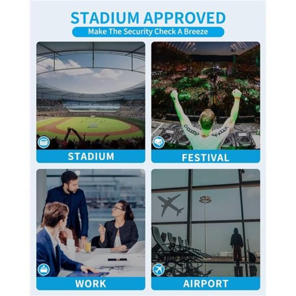 Clear Bag for Stadium Events 12x6x12, Clear Tote Bag with Reinforced Strap - Picture 6 of 7